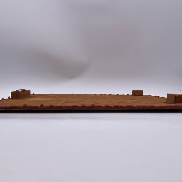 Vintage Lacquered Wood Wall Clock Deer Running in Woods 14x18 inches Retro - Picture 6 of 12